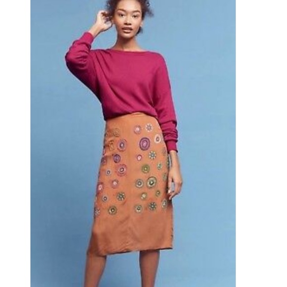 Floreat Dresses & Skirts - NWT silk beaded skirt Anthropologie
